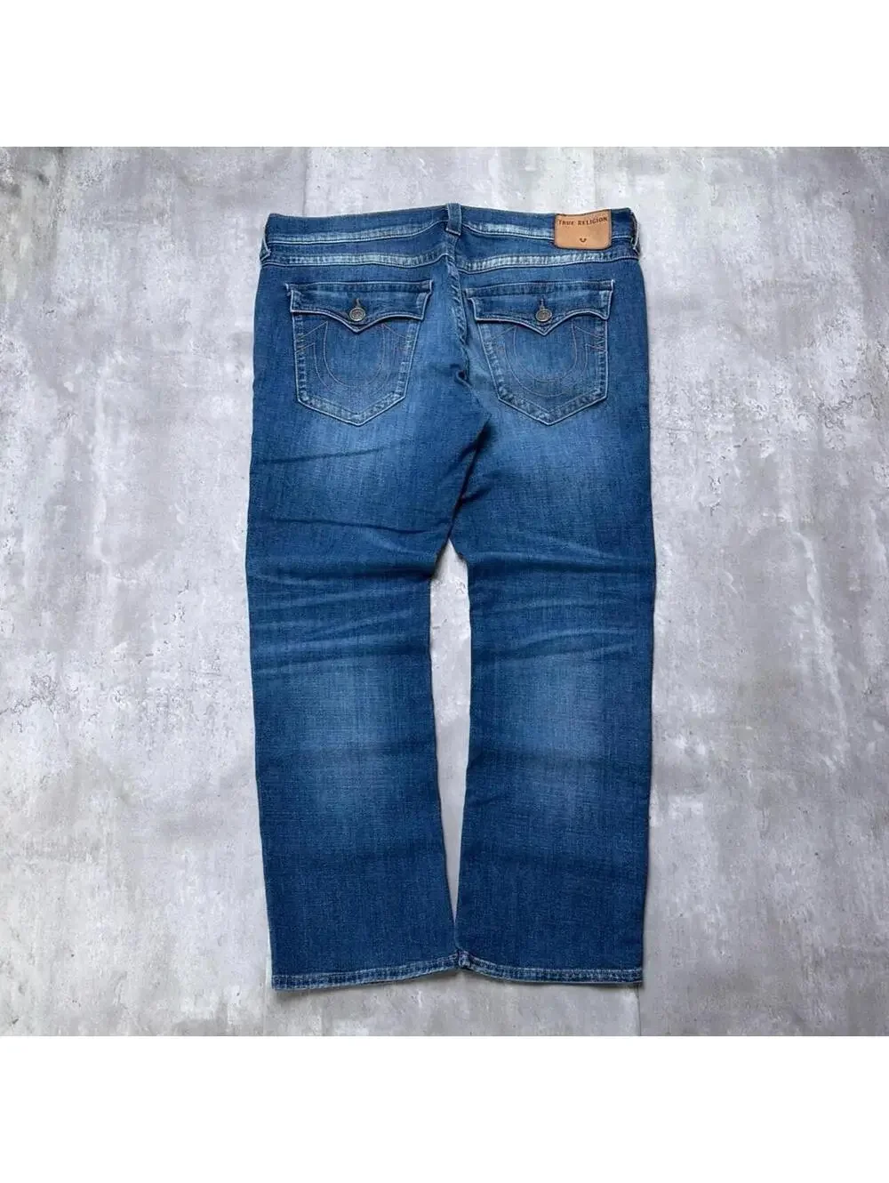 Y2K Blue True Religion Grunge Ricky Straight Denim Jeans